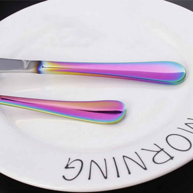 5 штук радужных столовых приборов кухонные столовые приборы из нержавеющей стали