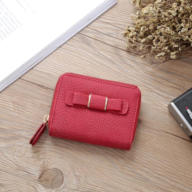 

Bow Multifuncation Wallet Women Small Zipper Women Purse Short Brand Designer Coin Purse Mini Ladies Wallet Girl Card Purse