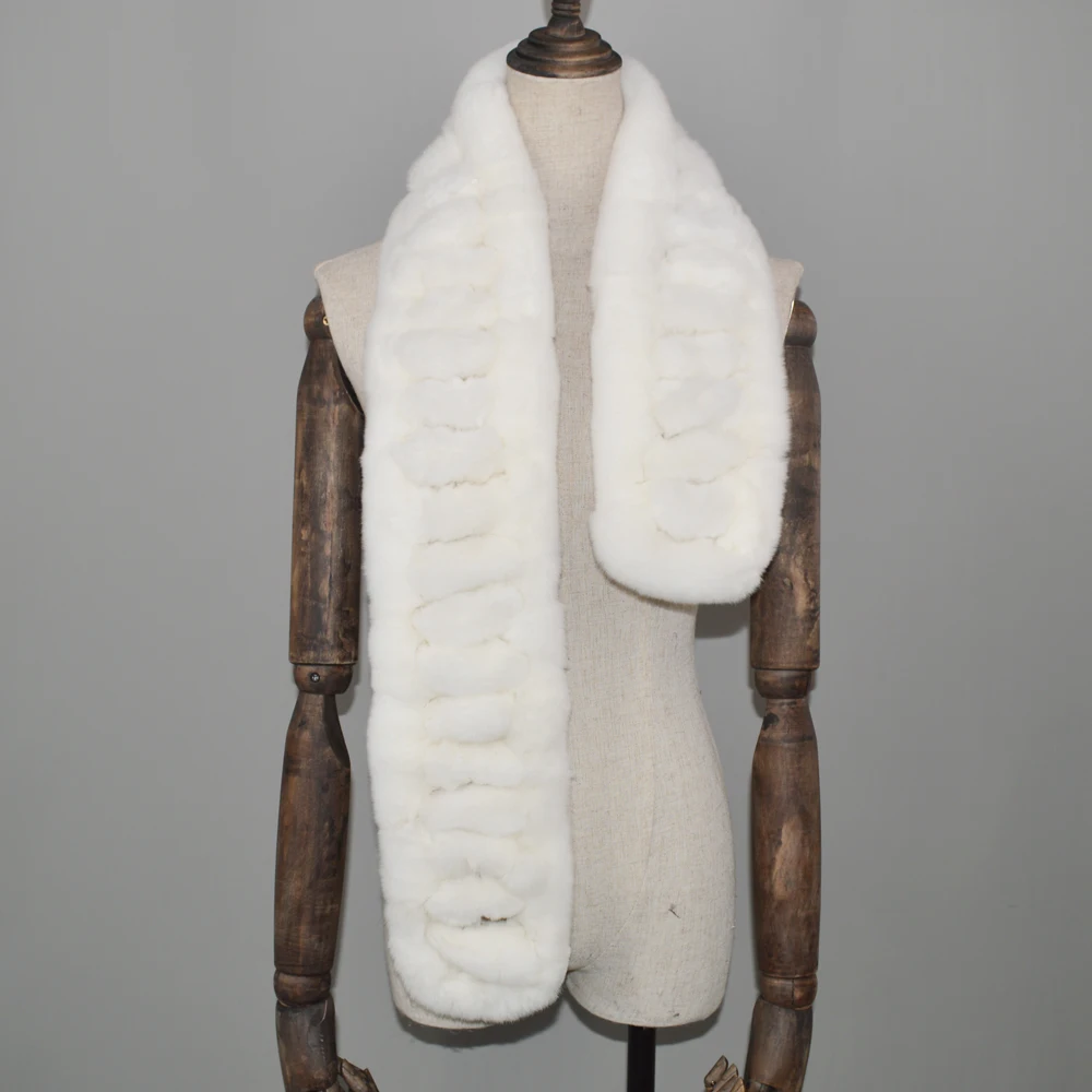 Женский шарф из натурального меха кролика Рекс мягкий 2020 шарфы кроличьего оптом