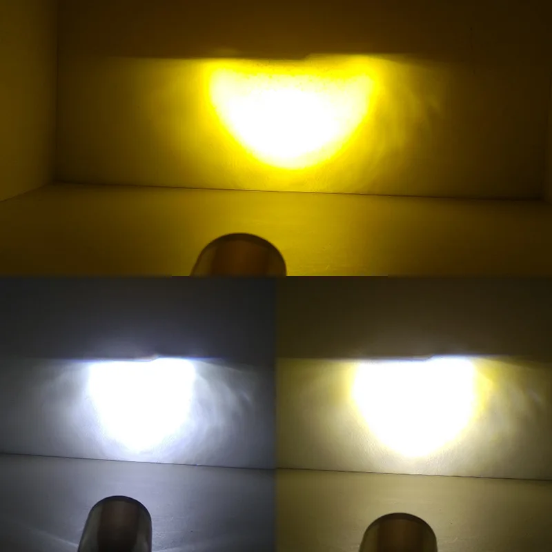 2 шт Автомобильный светодиодный фар H4 трехцветный объектив рыбий глаз лампы