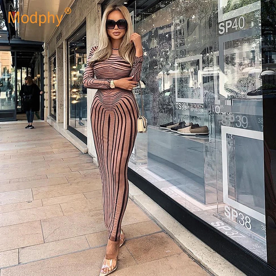 Женское платье с длинным рукавом облегающее леопардовое Клубное вечернее 2019 |