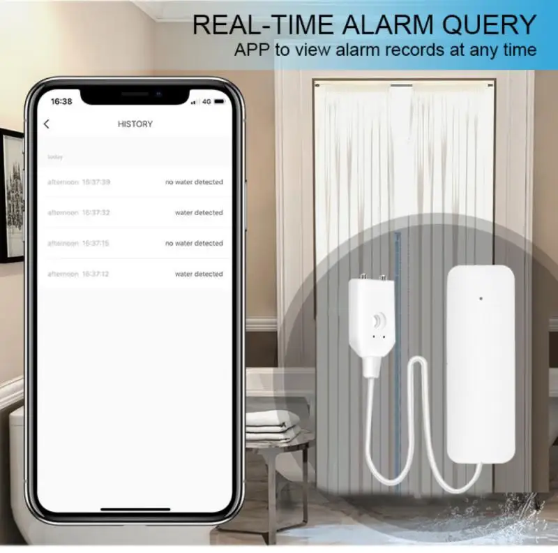 

MOL Tuya Zigbee Water Leak Sensor Detector WIFI Water Leakage Alarm Home Alarm Flood Alert Overflow Security Alarm Remote System