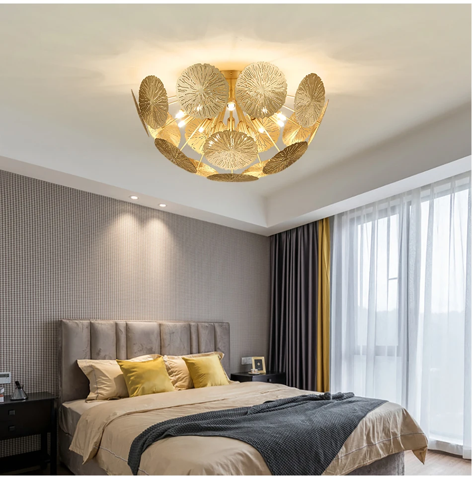 Новая современная Потолочная люстра для спальни, роскошный светильник для гостиной, столовой, домашний декор, креативный дизайн, медные светодиодные лампы