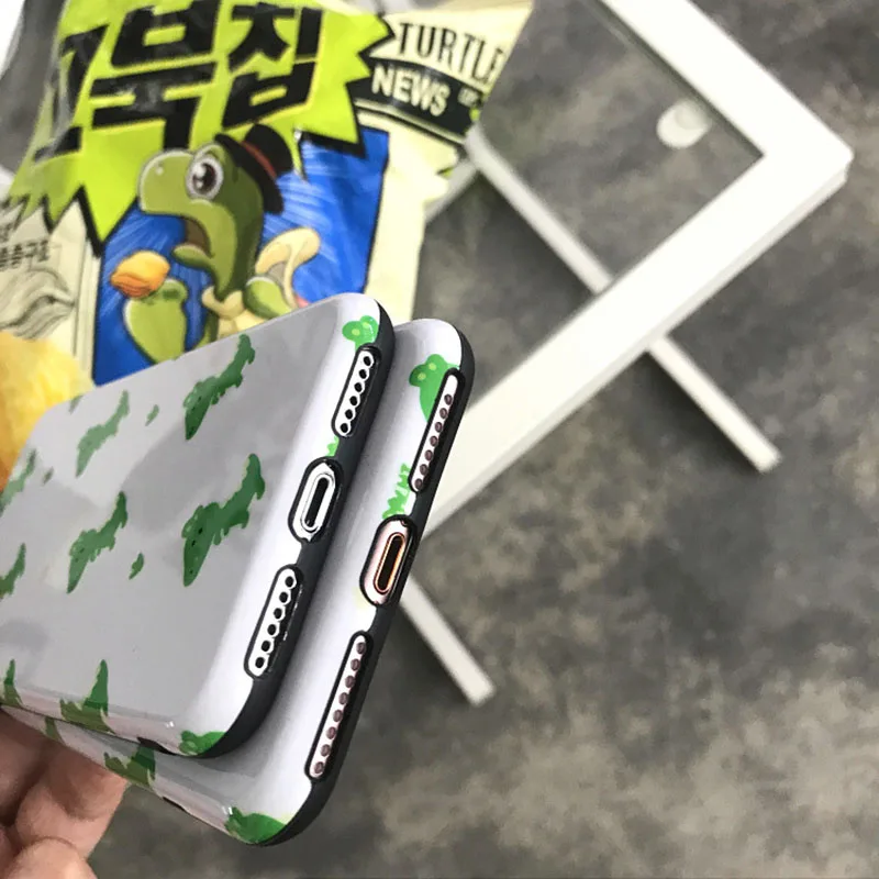 Простой мультяшный динозавр шаблон чехол для телефона iPhone 6 6s 7 8 Plus X Xs XR Max TPU