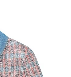 

2021 Spring and Summer Woven Denim Stitching Tweed Slim Short Coat Women Jacket