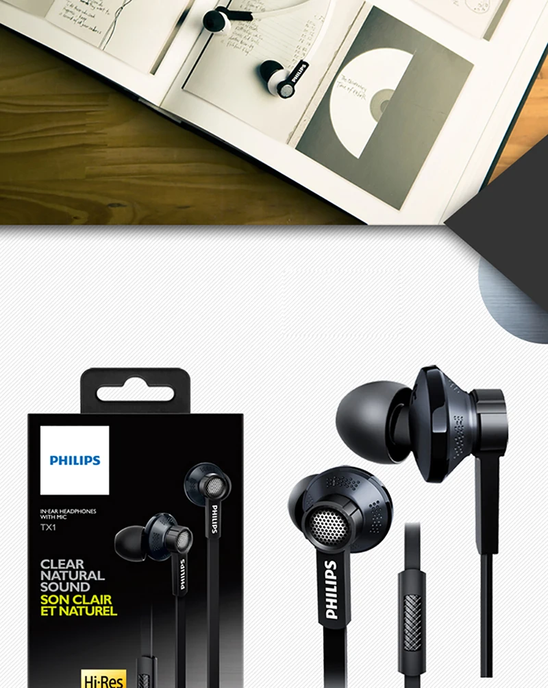 Оригинальные Наушники Philips Tx1 с высоким разрешением HIFI fever наушники ухо наушники с шумоподавлением для S9 S9 Plus Note 8