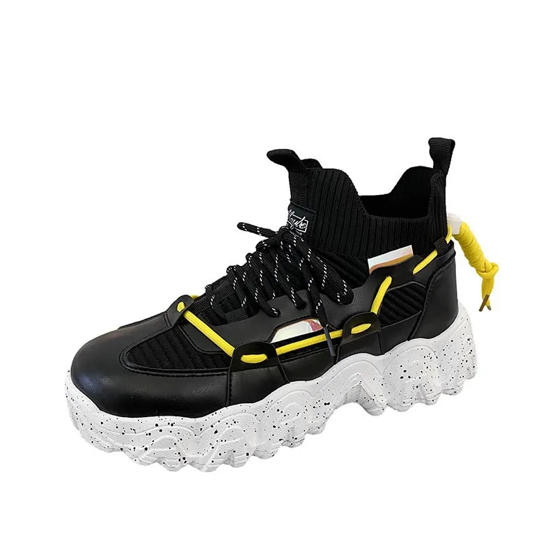 

Men Sneakers Knitting Sock Shoes Men Spring Summer Breathable Casual Shoes Fashion Chunky Trainers Mens Walking Shoes Footwear