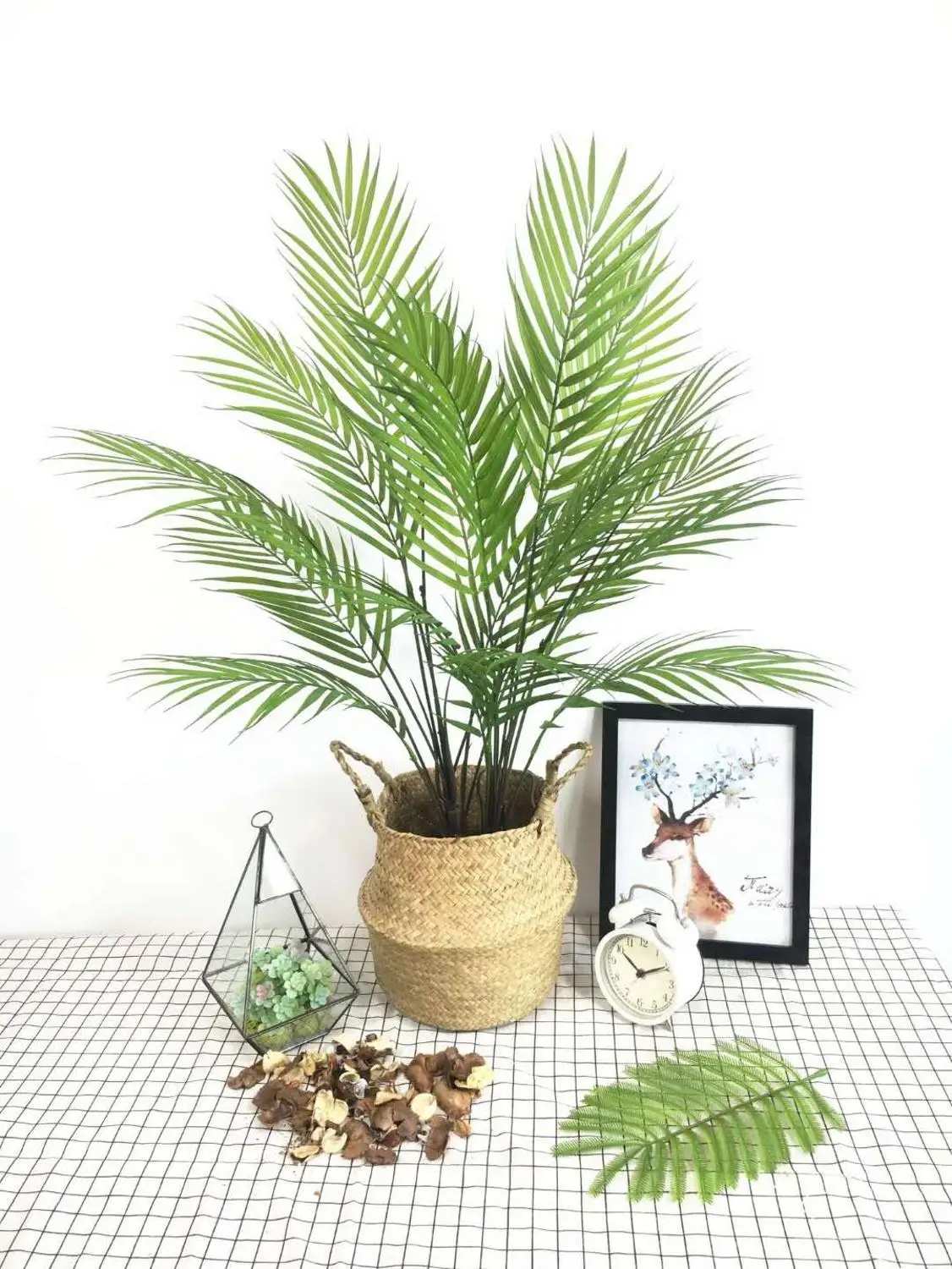 80cm8 вилка большие пластиковые искусственные растения тропические Monstera листья