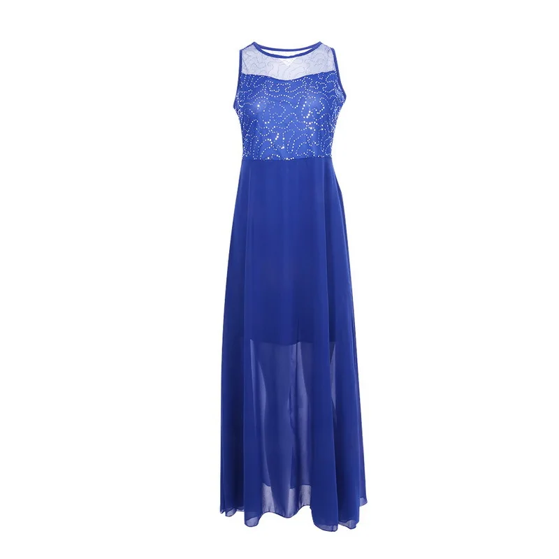 Платье Лето Макси платье Mesh Blue Lace сексуальное длинное платье Женщины Спинки женские элегантные Партии Длина пола Платье vestidos Халат вечернее платье платье для вечеринки