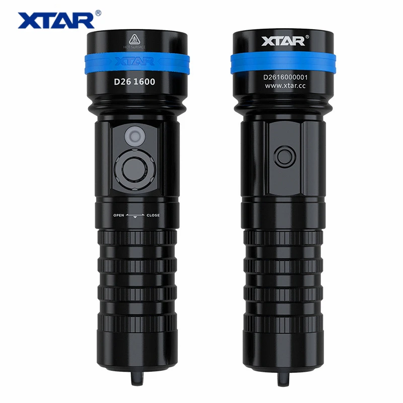Xtar D26 1600 широкий угол обзора 16340 26650 18650 Дайвинг светильник Магнитный Пресс