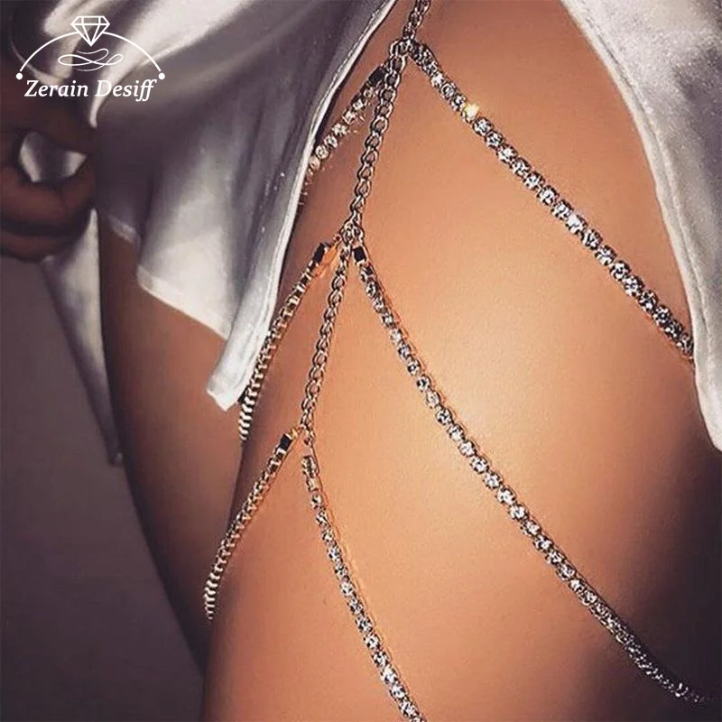 

Trendy Nightclub Sexy Multi-layer Claw Chain Sexy Thigh Chain Rhinestone Thigh Chain Foot Ornament Anklet Beach Chain
