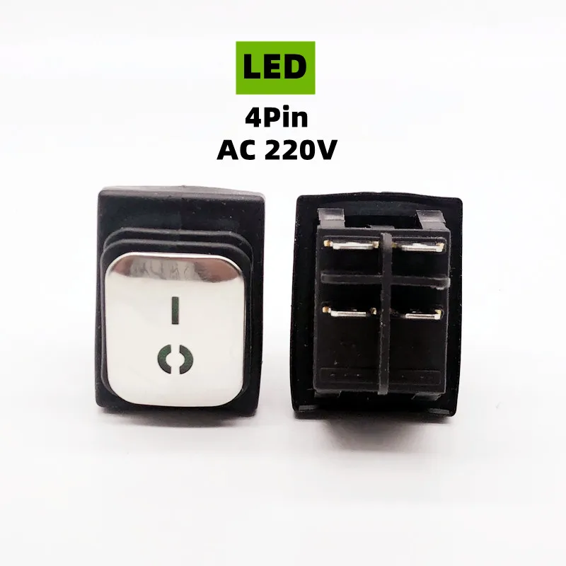 Кулисный Переключатель KCD4 нержавеющая сталь Водонепроницаемый ON-OFF4/6Pin электрооборудование Переключатель с светодиодный источника питания 16A 250V/20A 125VAC