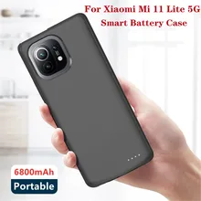 6800mAh Battery Charger Cases For Xiaomi Mi 11 Lite Backup Power Bank Smart Charging Cover For Xiaomi Mi 11 Lite 5G Battery Case