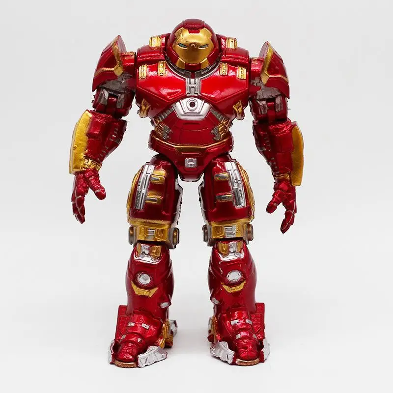 

Spiderman Iron Man Hulk Hulkbuster Armor Joints Movable Dolls Mark With Led Light Pvc Action Figure Collection Model Toy Gift