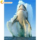 CHENISTORY Акула картина по номерам пейзаж море 