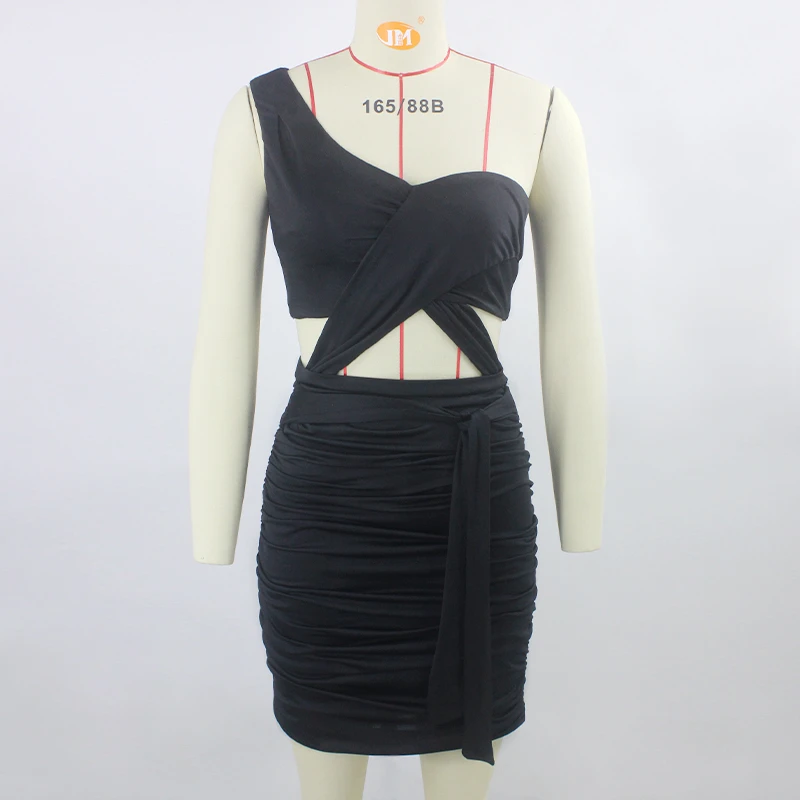 COSYGAL 2020 Открытое сексуальное платье с одним плечом облегающее черное для ночной