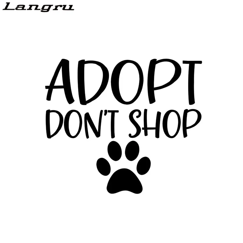 Langru принятый не покупайте спасательный собачий питомец любовь лапа принт щенок