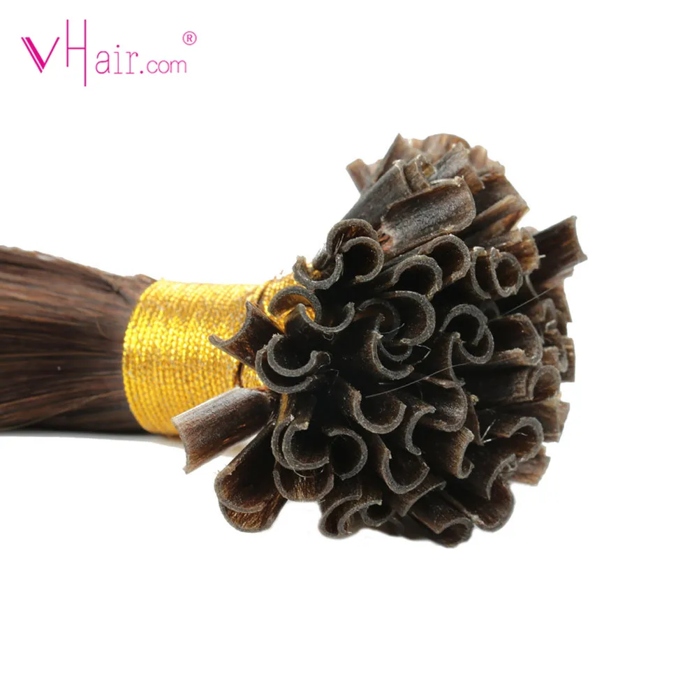 VHair 18 дюймов 1 г/прядь Fusion кератиновые Бонд человеческие волосы для наращивания 50
