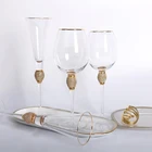 Бокал для вина с золотой окантовкой, алмазная посуда для напитков, бессвинцовый бокал для шампанского, Коктейльная чашка, 1 шт., рождественский подарок, посуда