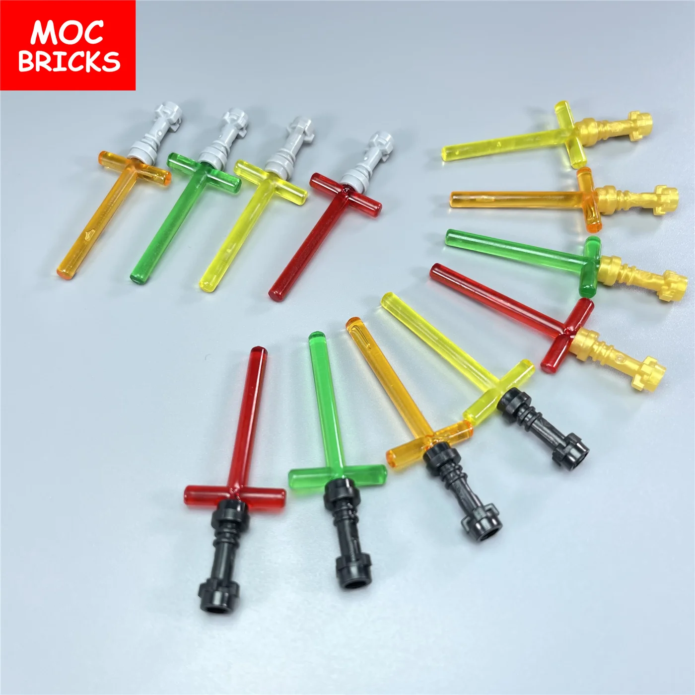 10 шт./лот MOC кирпичи меч рукоятка 4 л/2 л перекрестный световой лезвие 21699