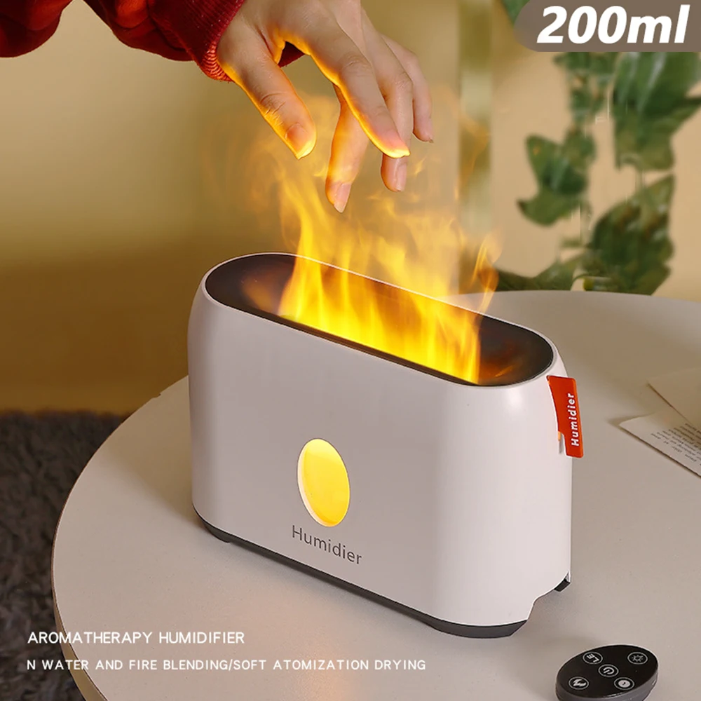 

200ml New Flame Air Humidifier Essential Oil Diffuser Aroma Ultrasonic Mist Maker Home Room Aromatherapy humidificador Bedroom