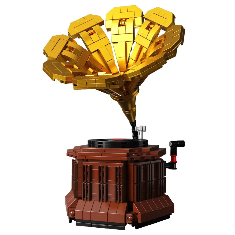 

Ideas Retro Phonograph Building Blocks European Style Vinyl Record Player Music Box Model Bricks Collection Decoration Kids Toys
