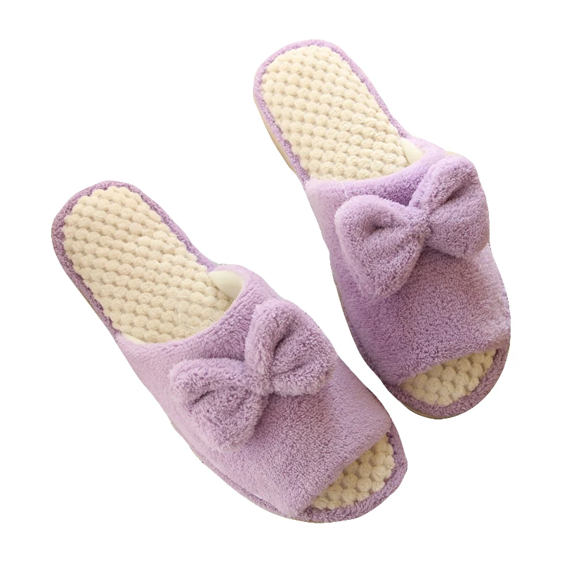 

Promotion Plush bow Slippers Cute beautiful Home Slipper House Shoes for Women
