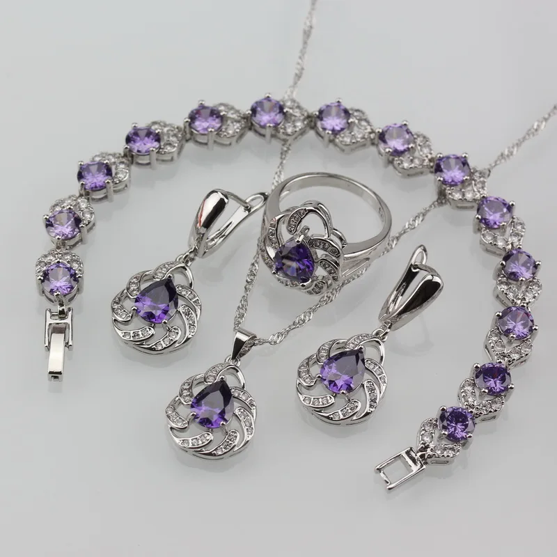 Комплект из колье серёг браслета и кольца | Украшения аксессуары