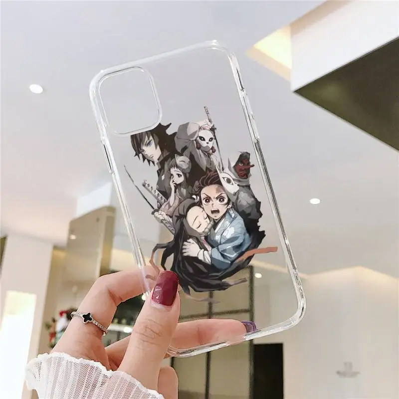 

Anime Demon Slayer Phone Case Transparent soft For iphone 5 5s 5c se 6 6s 7 8 11 12 plus mini x xs xr pro max