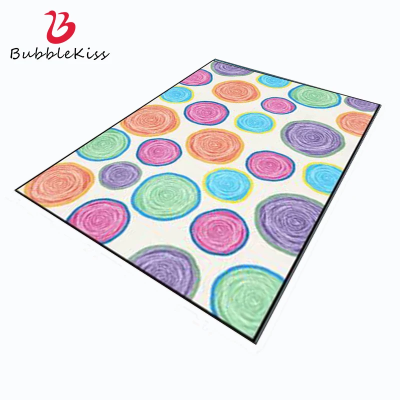 

Bubble Kiss Morandi Style Thickened Area Rug for Living Room Color Abstract Cartoon Circle Pattern Bedside Carpet Kids Play Mat