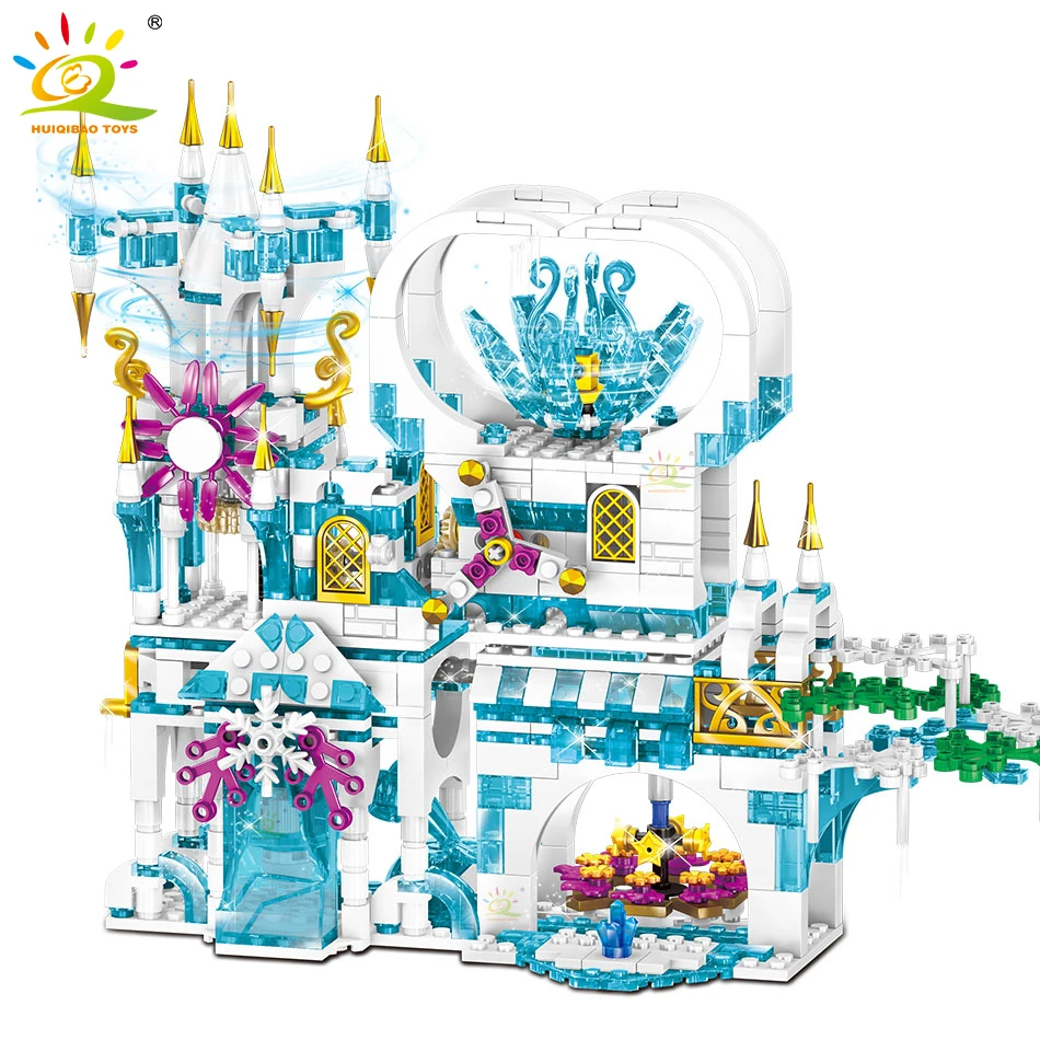 

709pcs 4IN1 Princess Snow House Castle Building Blocks Winter Girls Bricks with Figures For Friends Children Birthday Toys Gift