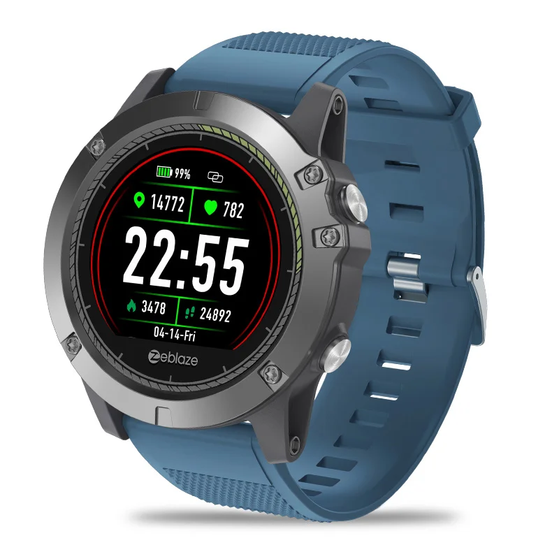 Синий Оригинальные Смарт-часы Zeblaze VIBE 3 HR IP67 водонепроницаемые носимые устройства монитор сердечного ритма ips цветной дисплей спортивные Смарт-часы для мужчин - Цвет: Синий