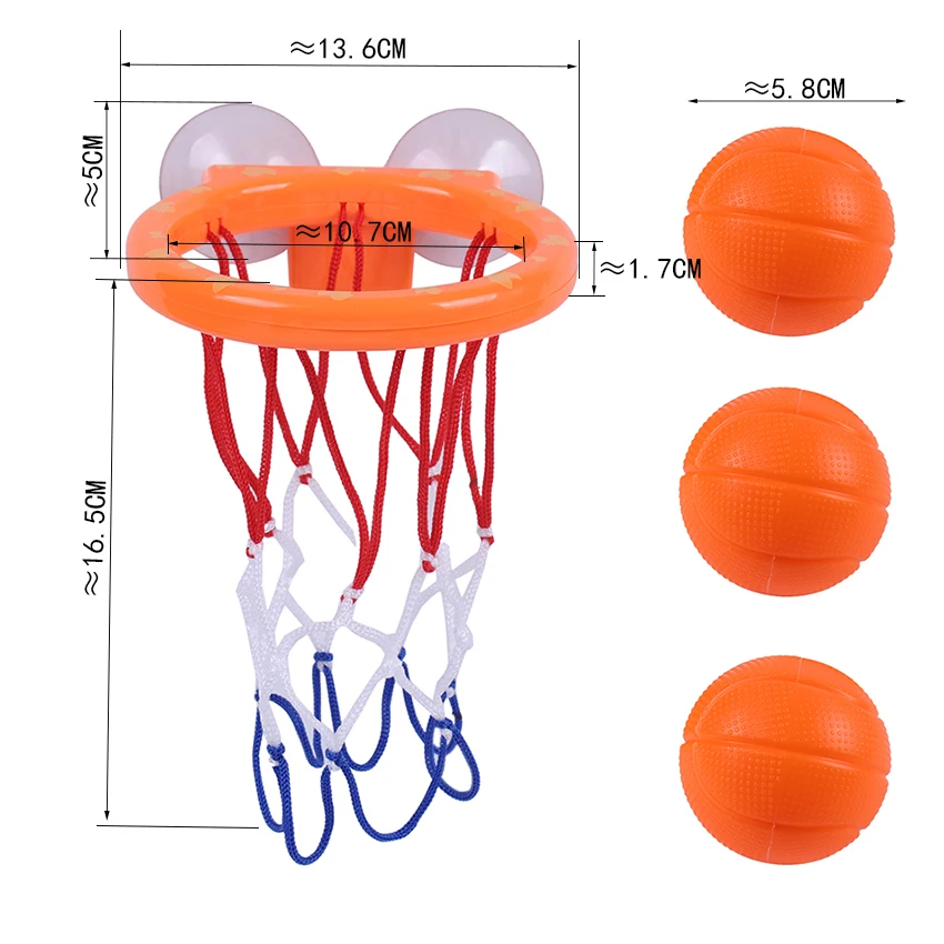 Toddler Bath Toys Kids Shooting Basket Bathtub Water Play Set For Baby Girl Boy With 3 Mini Plastic Basketballs Bath Toy