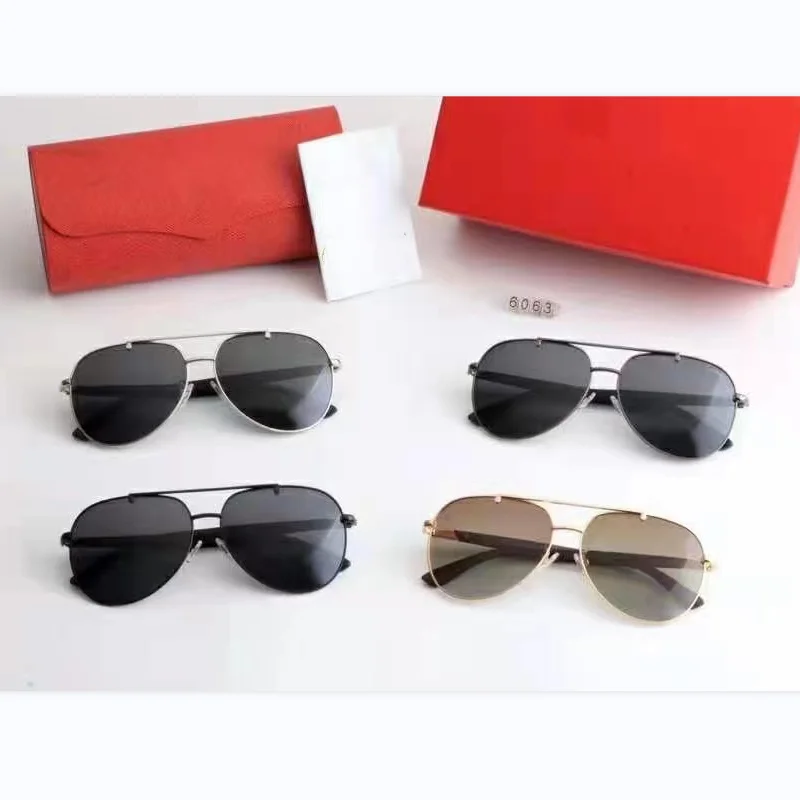

2021 Luxury Brand Female Fashion Sunglasses Men Women Glasses Driving Polarizing Lens Sun Glass With Genuine Packing Box 6063
