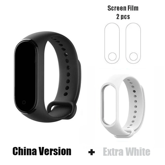 Mi 4 CN white film Xiaomi mi band 3 mi Band 4 новейший музыкальный умный Браслет пульсометр фитнес 135 мАч 3 Цвета экран Bluetooth 5,0 - Цвет: Mi 4 CN white film