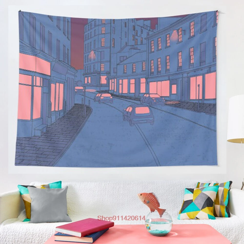 

Городской гобелен с огнями, индийский гобелен с мандалой, настенный подвесной декоративный гобелен в стиле бохо, настенный ковер с мандалой