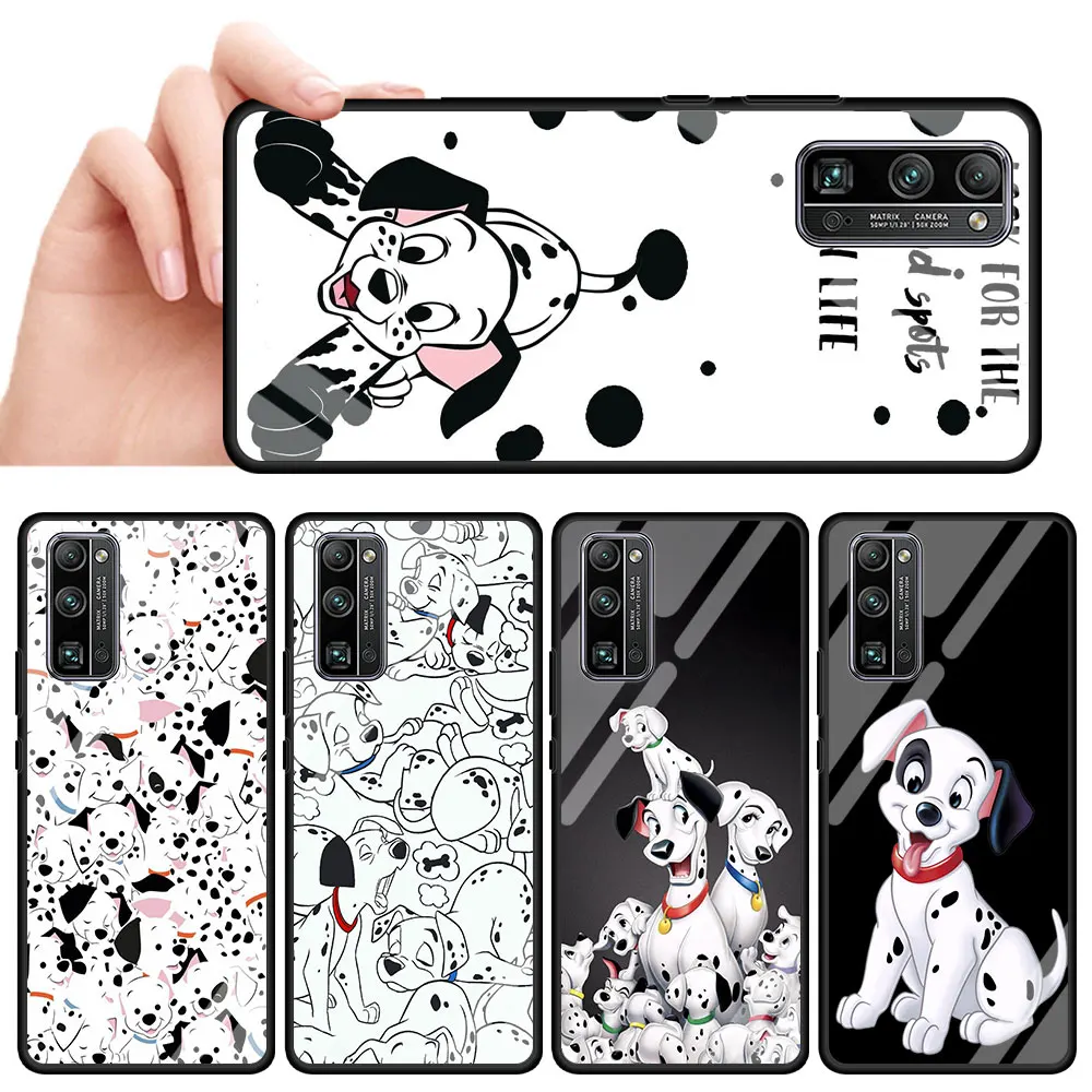 

Cute 101 Dalmatians Luxury Glass Case For Honor 8X 20 Pro 30 9X Lite Cover Capa Fundas Coque