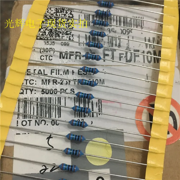 

Оригинальный новый 100% металлическая пленка точность Толстая Медная шпилька пять цветов сопротивление кольца MFR-25 10 м 1/4 Вт 1% 0,25 Вт (индуктор)