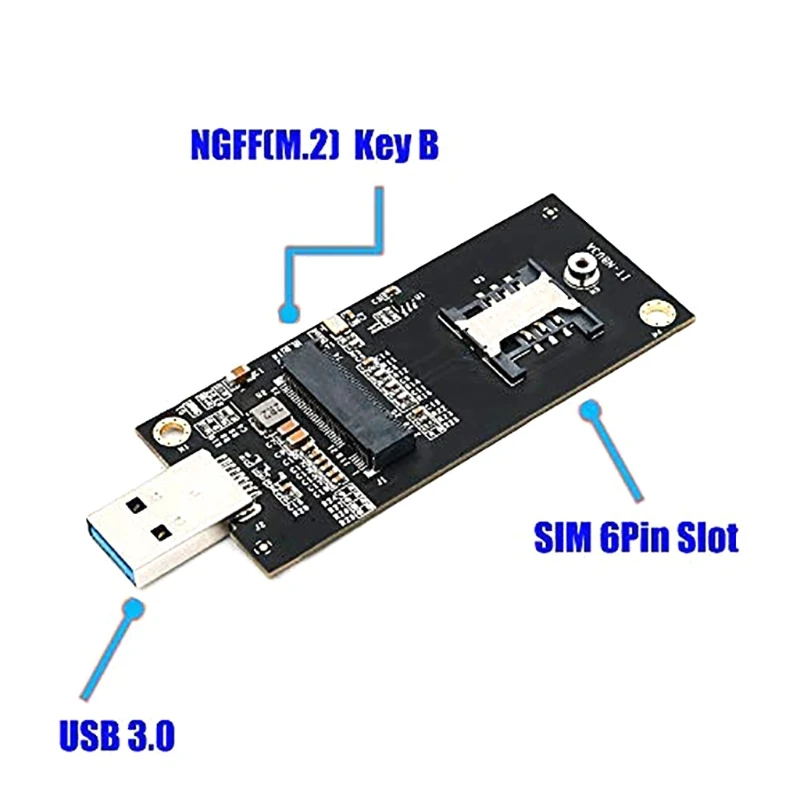 

X37A M.2 to USB Adapter, B Key M.2 SSD Drive Adapter USB 3.0 (No Cable Needed), for WWAN / Lte Module With 6pin Sim Card Slot