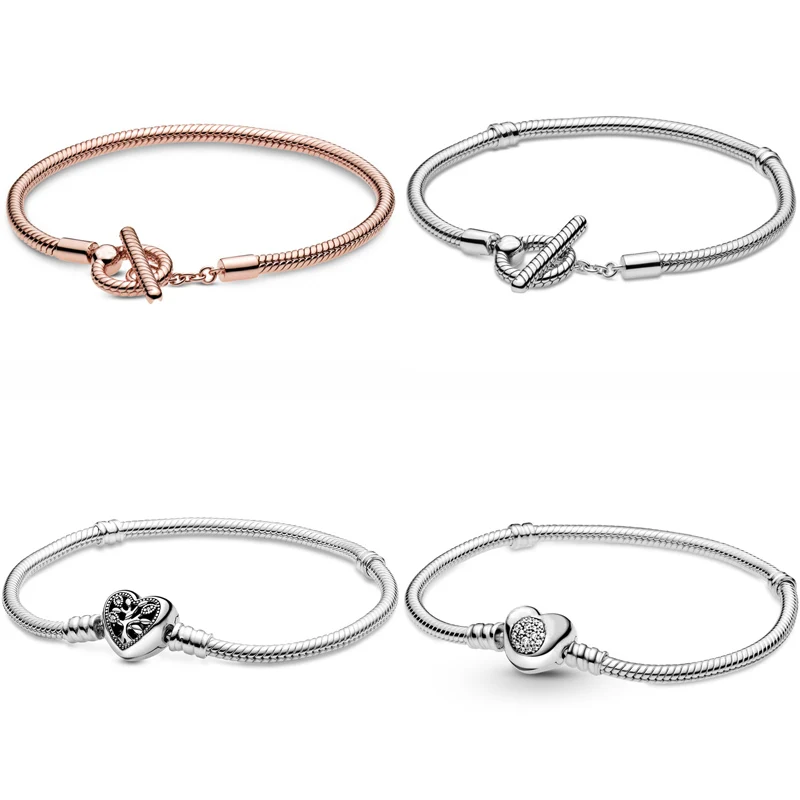 

Женский браслет из серебра 925 пробы, с застежкой в виде сердца