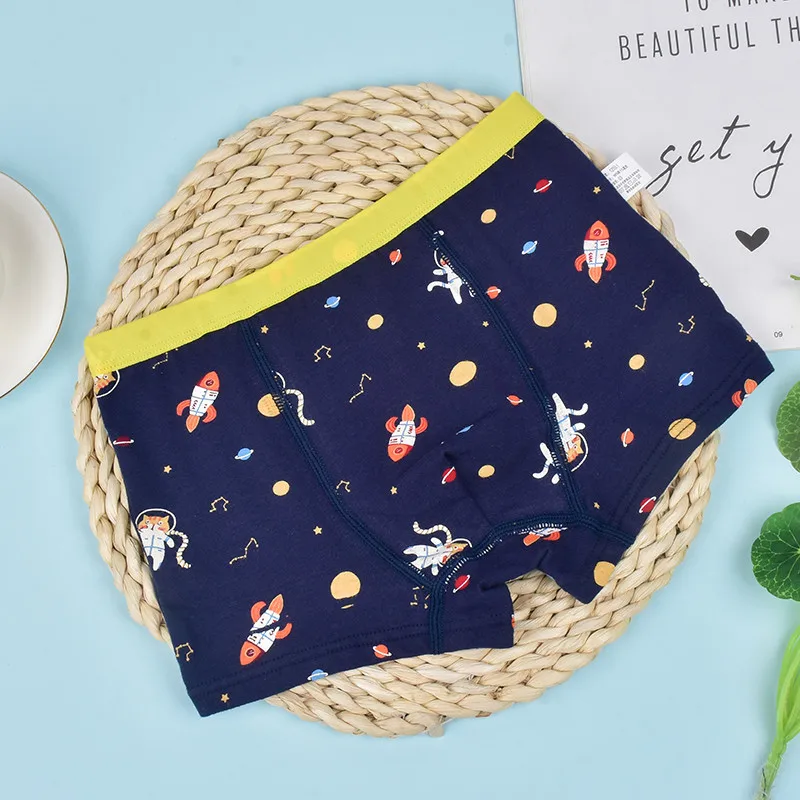 Calzoncillos b&oacute;xer de algod&oacute;n para ni&ntilde;os, ropa interior de dibujos animados del universo, color azul oscuro, 2 a 13 a&ntilde;os, 5 uds.-5