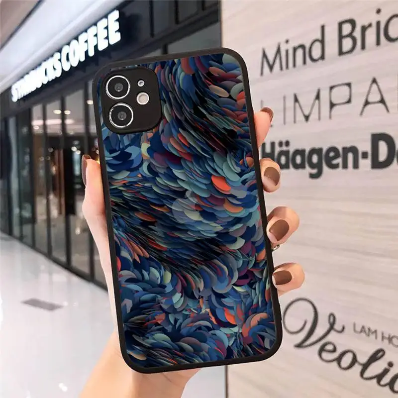 

Colorful painting quicksand illusion Phone Cases Matte Transparent for iPhone 7 8 11 12 s mini pro X XS XR MAX Plus cover funda