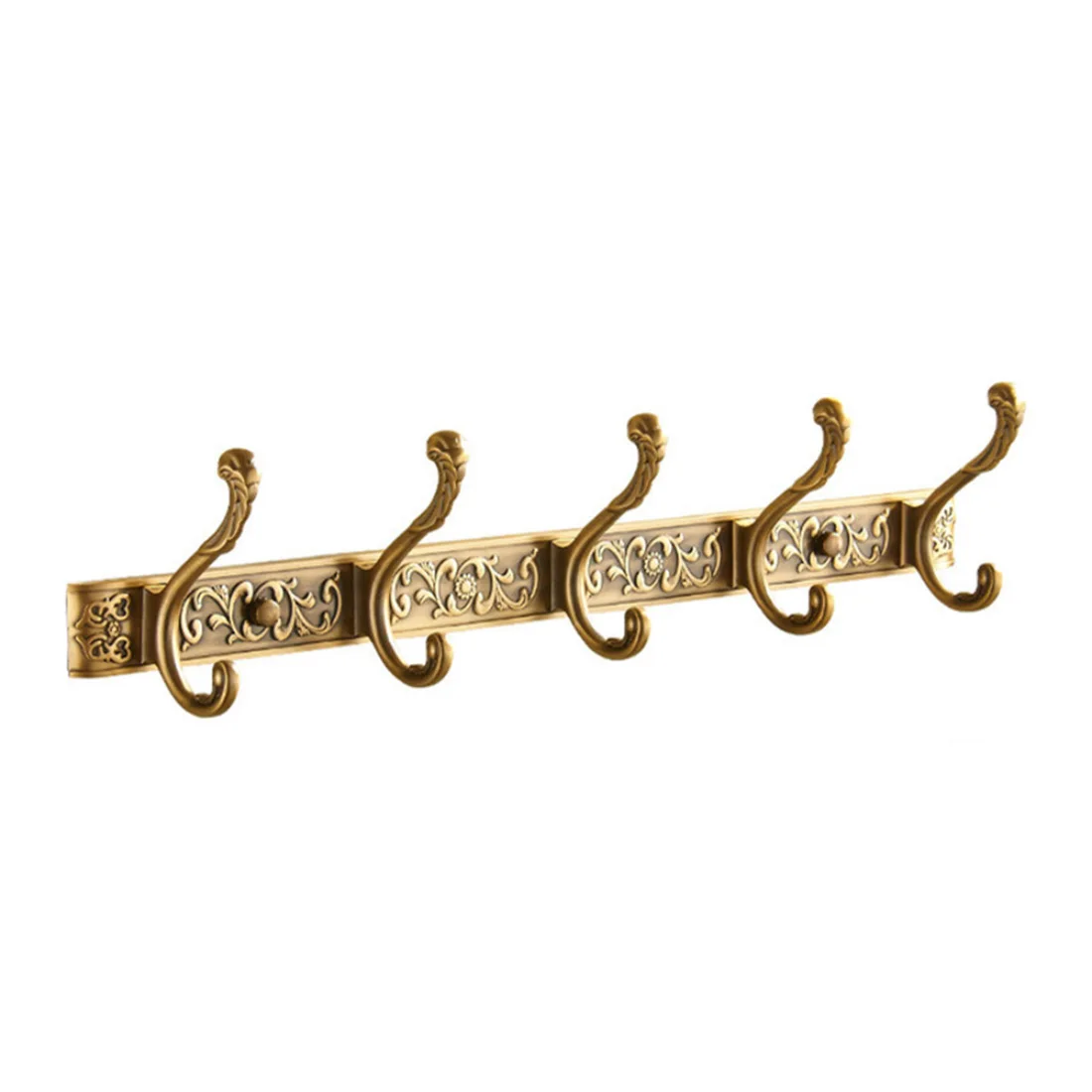 

4/5 Row Hooks Coat Hanger Door Hooks Classical Robe Hooks Luxury Bathroom Wall Carving Antique Robe Hook Bathroom Accessories