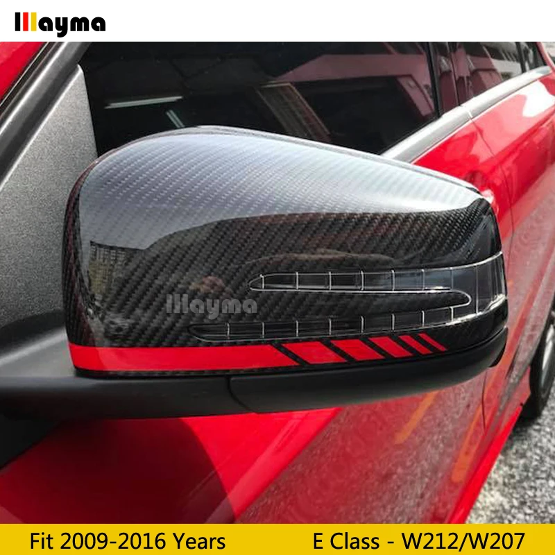 W212 Для AMG красная линия стиль углеродное волокно заменить Зеркало Обложка для Benz E