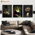 Картина маслом в стиле ретро джентльмена ностальгия животные настенная Картина на холсте плакаты и принты настенные картины для гостиной без рамки