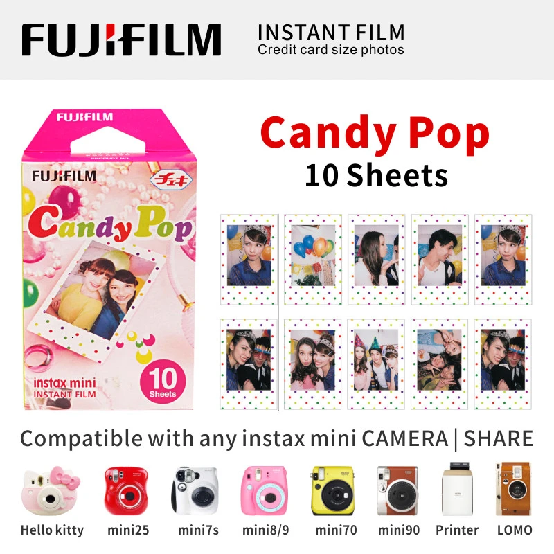 Candy Pop 10 Sheets Fujifilm Instax Mini 8 пленка 10 листов Синий Rilakkuma hello kitty Fuji фотобумага для 70 50s 7s 90 25 SP2 LOMO мгновенная камера - Цвет: Candy Pop 10 Sheets