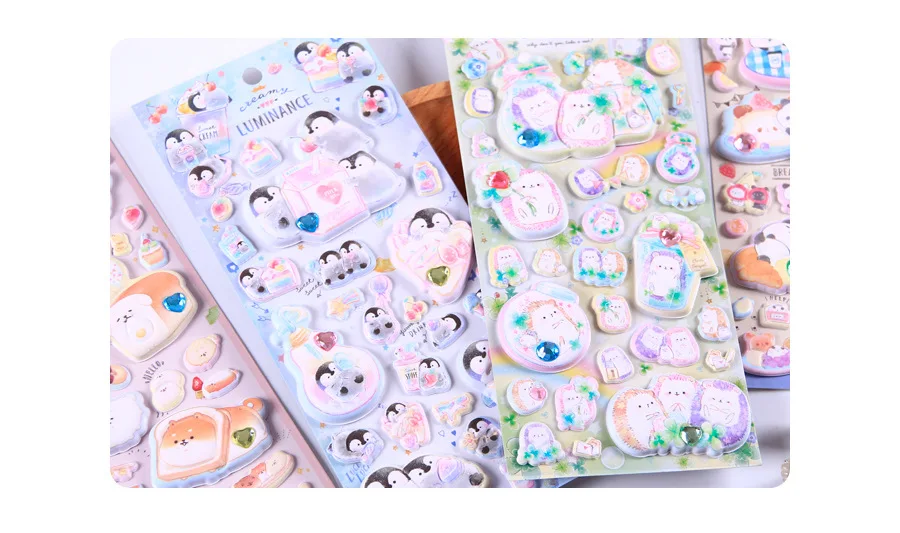 Kawaii объемный Пингвин панда животные аромат 3D Декоративные наклейки журнал Скрапбукинг палочка этикетка дневник канцелярские наклейки