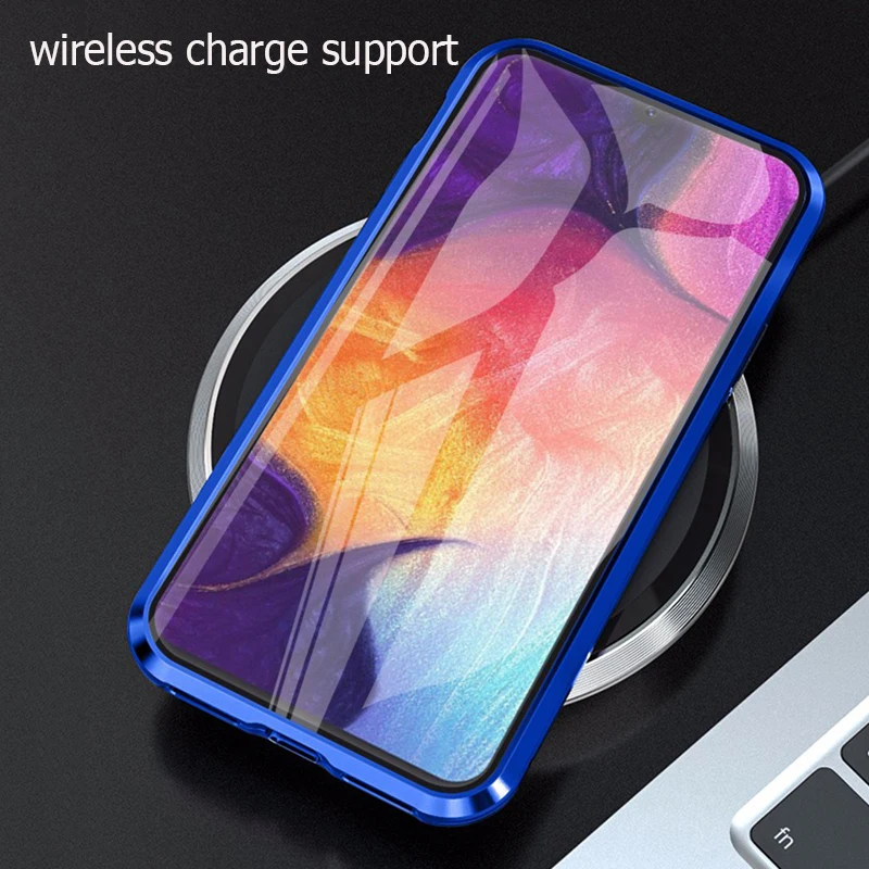 360° Full Protection Magnetic Case For Samsung Galaxy A50 A30 Double Sided Tempered Glass Cover A30S |