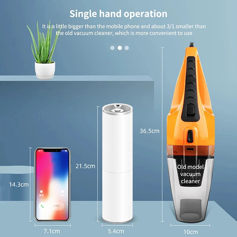 

Handheld Auto Vacuum Cleaner Wet and Dry Dual Use High-power Powerful Suction Mini Vacuum Cleaners I88