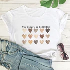 Женские футболки с рисунками из мультфильмов на будущее доброте рубашка любящее сердце в стиле Харадзюку, футболки для женщин, модная повседневная однотонная хлопковая детская одежда для мальчиков (Размеры: 90s эстетическое футболки для девочек